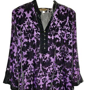 JM Collection Purple Velvet Burnout Size 18 / XL